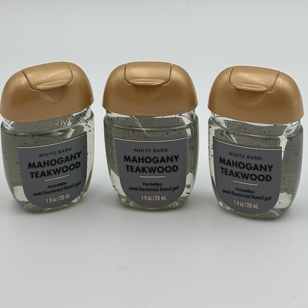 3‎ Bath Body Works Mahogany Teakwood Pocketbac Hand Sanitizer Antibacterial Gel